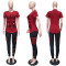 Street fashion label letter printed pants set, two-piece set