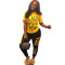Street fashion label letter printed pants set, two-piece set