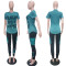 Street fashion label letter printed pants set, two-piece set