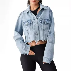 fashion splicing denim short jacket new style