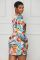 Sexy and fashionable digital printed long sleeved V-neck women's dress