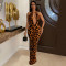 Fashionable women's clothing, wild leopard print color dress, long skirt