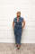 Tight waist, slim fit, elastic washed denim jumpsuit, straight leg, loose fitting jumpsuit