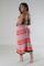 Knitted elastic sports casual skirt vest sweater long set