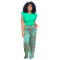 Fashionable women's multi-color printed elegant single pants and long pants  ONLY PANTS