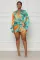 Sexy and fashionable digital printed long sleeved V-neck women's dress