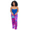 Fashionable women's multi-color printed elegant single pants and long pants  ONLY PANTS