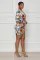 Sexy and fashionable digital printed long sleeved V-neck women's dress