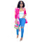 Fashionable women's long sleeved printed small suit and jacket