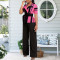 Fashionable solid color V-neck women's jumpsuit