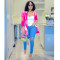 Fashionable women's long sleeved printed small suit and jacket