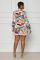 Sexy and fashionable digital printed long sleeved V-neck women's dress