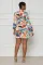 Sexy and fashionable digital printed long sleeved V-neck women's dress