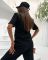 Trendy embossed+pocket short sleeved pants set in stock