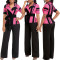 Fashionable solid color V-neck women's jumpsuit
