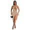 Fashionable women's mesh hot diamond mid length dress