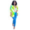 Fashionable women's long sleeved printed small suit and jacket
