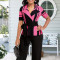 Fashionable solid color V-neck women's jumpsuit