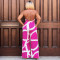 Fashionable women's clothing, exquisite printed sleeveless V-neck jumpsuit
