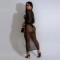 Fashionable women's clothing, exquisite printed mesh long dress