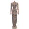 Fashionable women's clothing, wild leopard print color dress, long skirt