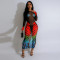 Fashionable women's clothing, exquisite printed mesh long dress