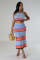 Knitted elastic sports casual skirt vest sweater long set