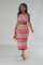 Knitted elastic sports casual skirt vest sweater long set