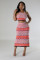 Knitted elastic sports casual skirt vest sweater long set