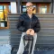 Black short down cotton jacket