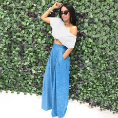 Fashionable and personalized speaker long pants, wide leg casual pants