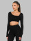 Women's two-piece autumn/winter new solid color pit stripe thread slim fit long sleeved pants set