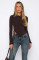 Long sleeved T-shirt Spring and Autumn Solid Color Slim Fit Round Neck Pullover T-shirt Women's Street Wear Bottom Top