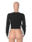 Long sleeved T-shirt Spring and Autumn Solid Color Slim Fit Round Neck Pullover T-shirt Women's Street Wear Bottom Top