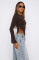 Long sleeved T-shirt Spring and Autumn Solid Color Slim Fit Round Neck Pullover T-shirt Women's Street Wear Bottom Top