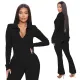 European and American Amazon New Product Pit Zipper Sports jumpsuit