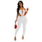 Fashionable women's solid color sleeveless strapless hollow out pants