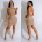 Fashionable women's sleeveless suspender with hot diamond dress