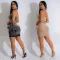 Fashionable women's sleeveless suspender with hot diamond dress
