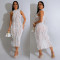 Women's temperament perspective mesh dress new