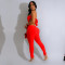 Fashionable women's solid color sleeveless strapless hollow out pants