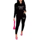 Butterfly hot diamond long sleeved pants casual two-piece set