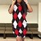 Women's casual temperament plaid multi-color two-piece set