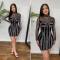 Mesh Hot Diamond Perspective Wrap Hip Waist Elastic Dress