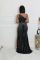 Two tone hot diamond sleeveless diagonal shoulder slit wrapped buttocks elastic dress