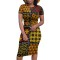 Printed fashionable temperament casual women's clothing African totem printed dress