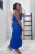 Solid color pleated strapless slim fit slit dress