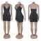 Hot Diamond Hanging Neck Wrap Hip Elastic Slim Fit Dress