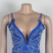 Hot Diamond V-Neck Wrap Hip Hanging Strap Split Dress