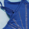 Hot Diamond V-Neck Wrap Hip Hanging Strap Split Dress